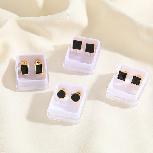 Boucles Oreilles - Diamant Couleurs - Acier Inoxydable 304 Plaqué Or 18K - Clous d'oreilles