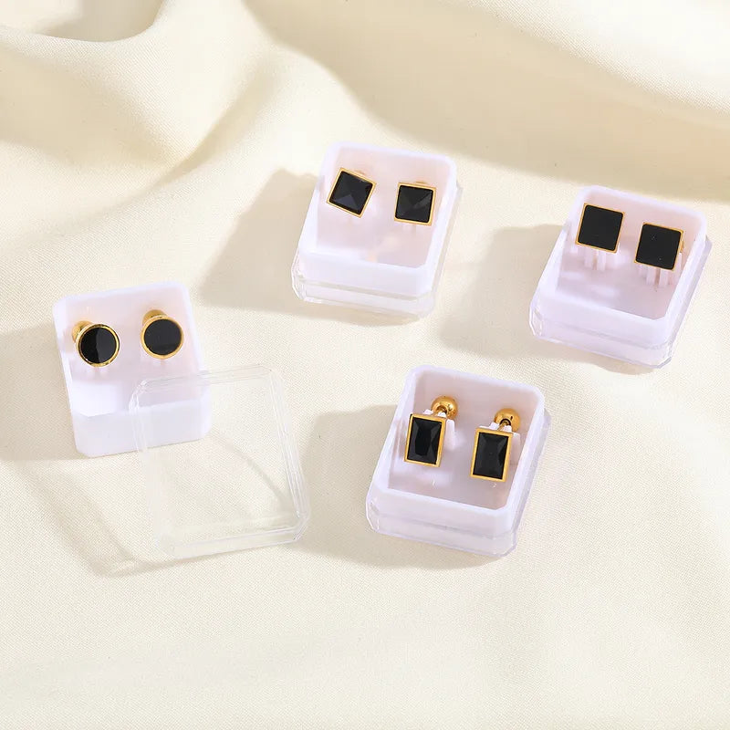 Boucles Oreilles - Diamant Couleurs - Acier Inoxydable 304 Plaqué Or 18K - Clous d'oreilles