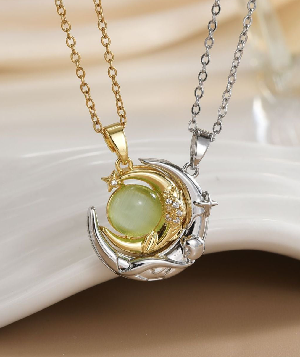 Lot de 2 Colliers D'amitié Avec Carte - Grande Lune et Petite Lune - BFF - Best Friends Forever - Pendentif Aimanté - Colliers à partager - Acier Inoxydable Résine