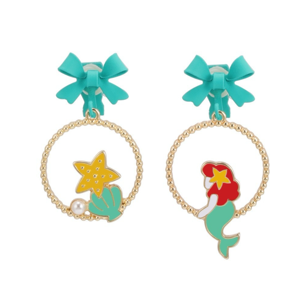 Boucles Oreilles Clips - Clips d'oreilles - Princesses - Conte de Fée - Dessin Animé - Cuivre Plaqué Or