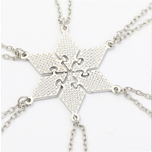 Lot de 4 5 6 7 ou 8 Colliers D'amitié - Puzzle en Forme D’Étoile - A Partager - BFF - Best Friends Forever - Argenté - Amitié