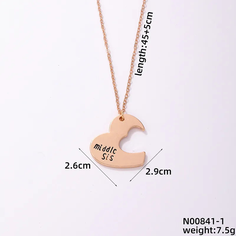 Lot de 3 Colliers - Soeurs - Ainée Cadette Benjamine - Famille Enfant Soeur Filles - Fantaisie - Pendentif Coeur Puzzle - Acier Inoxydable Plaqué Or