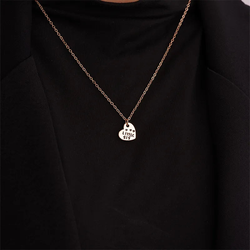 Lot de 3 Colliers - Soeurs - Ainée Cadette Benjamine - Famille Enfant Soeur Filles - Fantaisie - Pendentif Coeur Puzzle - Acier Inoxydable Plaqué Or