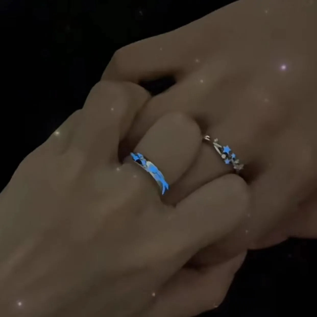 Lot de 2 Anneaux Réglables pour Adultes - Bagues Phosphorescente - BFF - Best Friends Forever - Couple Amoureux Amitié - Saint Valentin