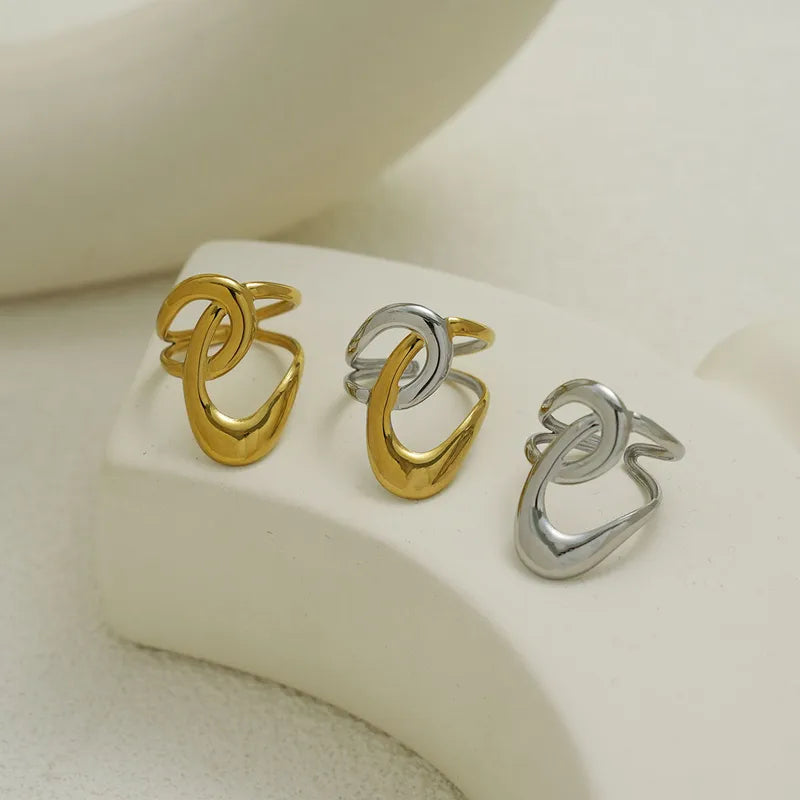 Bague Réglable Adulte - Ajustable - Acier Inoxydable 304 Plaqué Or 18K