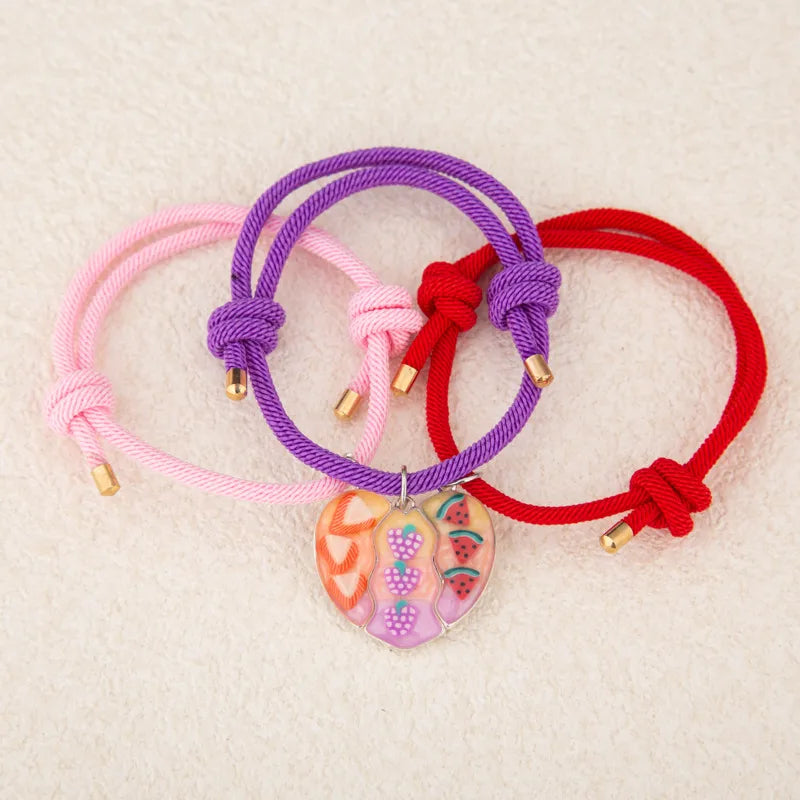 Set mit 2 verstellbaren Freundschaftsarmbändern aus Kordel, beste Freunde, Ying und Yang – BFF beste Freunde – Fantasy – magnetischer Anhänger – Liebhaber – Paar