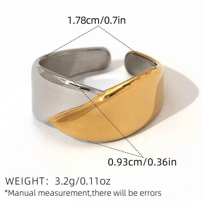 Bague Réglable Adulte - Ajustable - Acier Inoxydable 304 Plaqué Or 18K