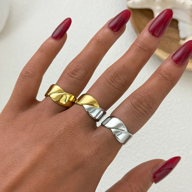 Bague Réglable Adulte - Ajustable - Acier Inoxydable 304 Plaqué Or 18K