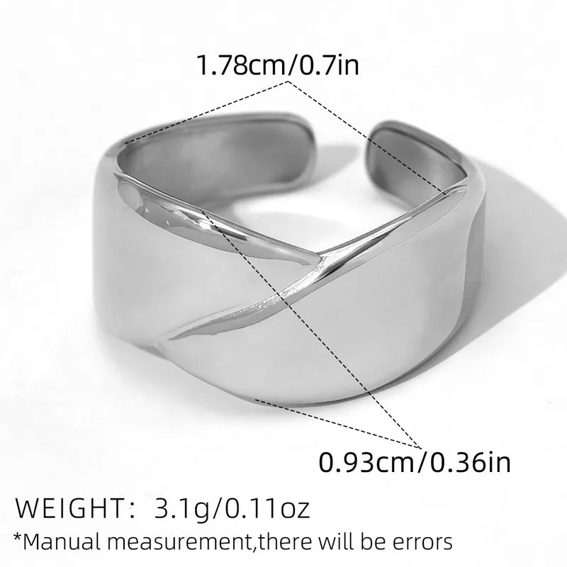 Bague Réglable Adulte - Ajustable - Acier Inoxydable 304 Plaqué Or 18K