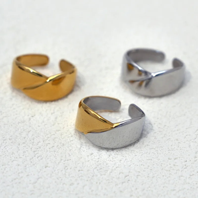 Bague Réglable Adulte - Ajustable - Acier Inoxydable 304 Plaqué Or 18K