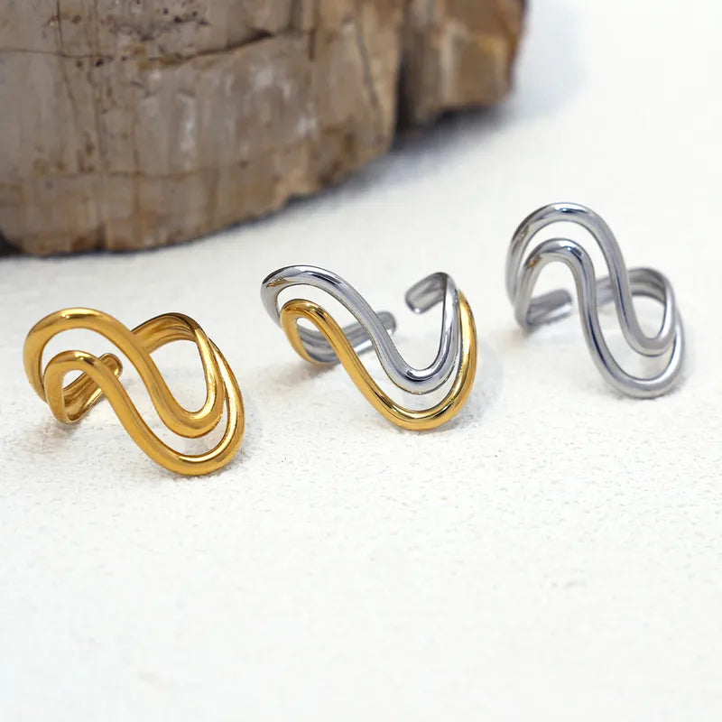 Set of 2 Heartbeat Heartbeat Friendship Rings - BFF Best Friends Couple Lovers - Adjustable Rings - Electrocardiogram