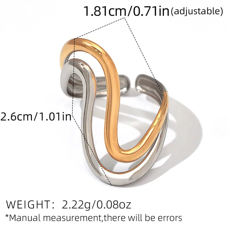 Set of 2 Heartbeat Heartbeat Friendship Rings - BFF Best Friends Couple Lovers - Adjustable Rings - Electrocardiogram
