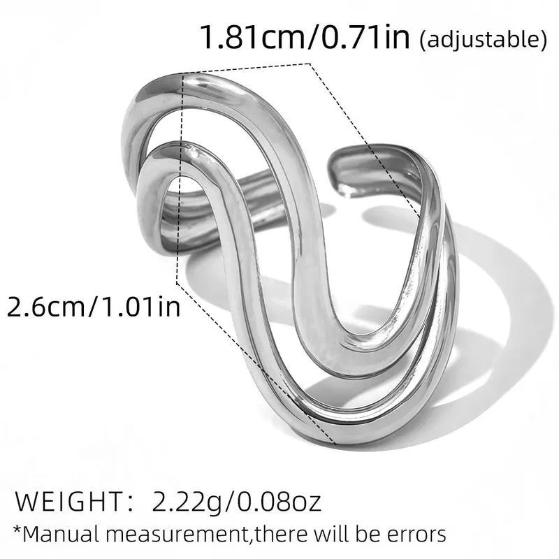 Set of 2 Heartbeat Heartbeat Friendship Rings - BFF Best Friends Couple Lovers - Adjustable Rings - Electrocardiogram