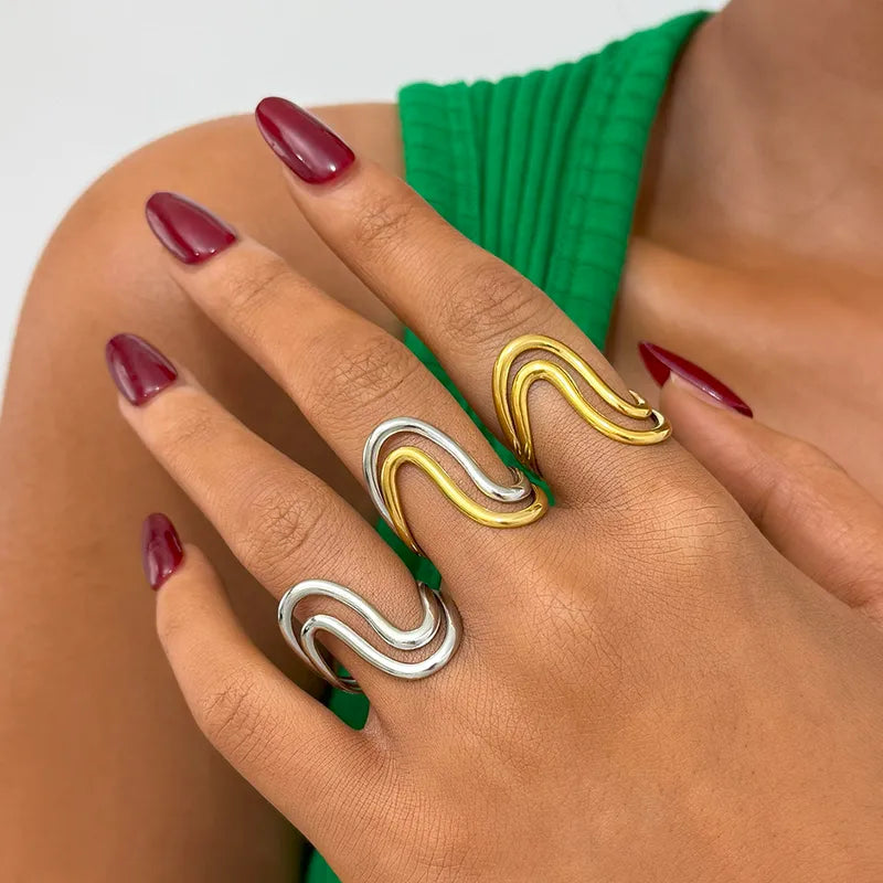 Set of 2 Heartbeat Heartbeat Friendship Rings - BFF Best Friends Couple Lovers - Adjustable Rings - Electrocardiogram