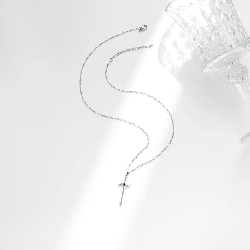 Lot de 2 Colliers D'amitié Aimanté - Epée dans Fleur - BFF - Best Friends Forever - Acier Inoxydable - Amitié - Couple