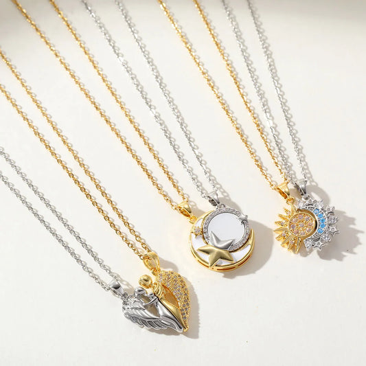 Lot de 2 Colliers D'amitié - Coeur - BFF - Pendentif Aimanté - Colliers à partager - Acier Inoxydable