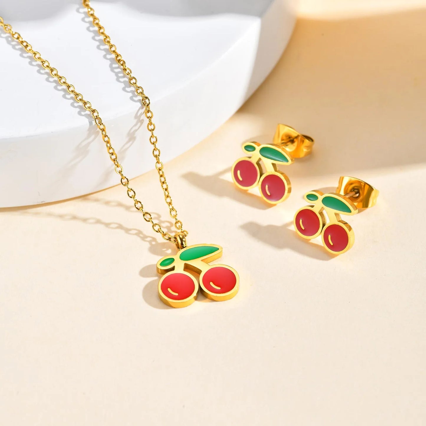 CHILD - 3-piece set Necklace Bracelet Ring Cat Kitten Fantasy - Cat Lovers - Cute Gold Rhinestone