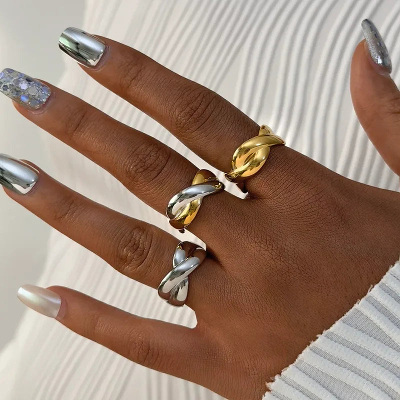 Set of 2 Heartbeat Heartbeat Friendship Rings - BFF Best Friends Couple Lovers - Adjustable Rings - Electrocardiogram