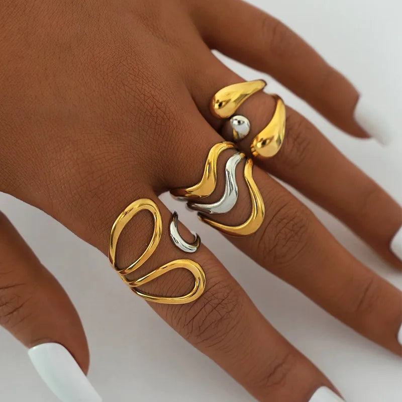 Set of 2 Heartbeat Heartbeat Friendship Rings - BFF Best Friends Couple Lovers - Adjustable Rings - Electrocardiogram