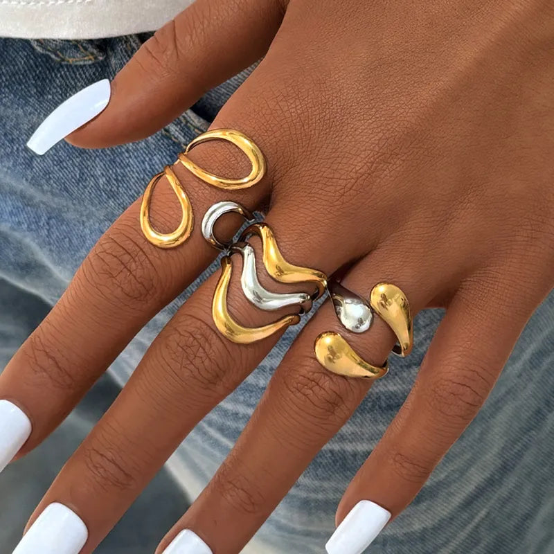 Set of 2 Heartbeat Heartbeat Friendship Rings - BFF Best Friends Couple Lovers - Adjustable Rings - Electrocardiogram