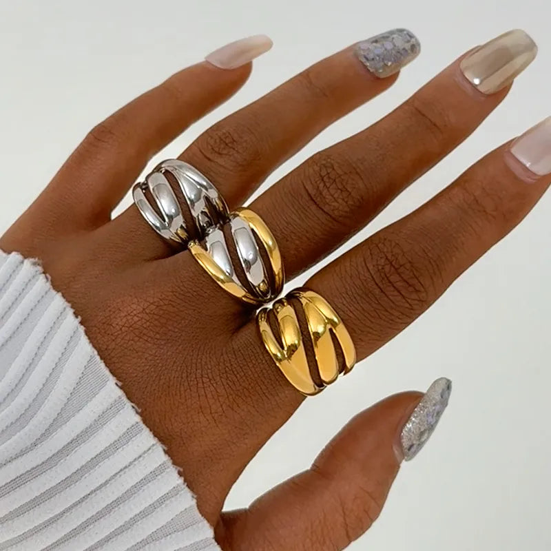 Set of 2 Heartbeat Heartbeat Friendship Rings - BFF Best Friends Couple Lovers - Adjustable Rings - Electrocardiogram
