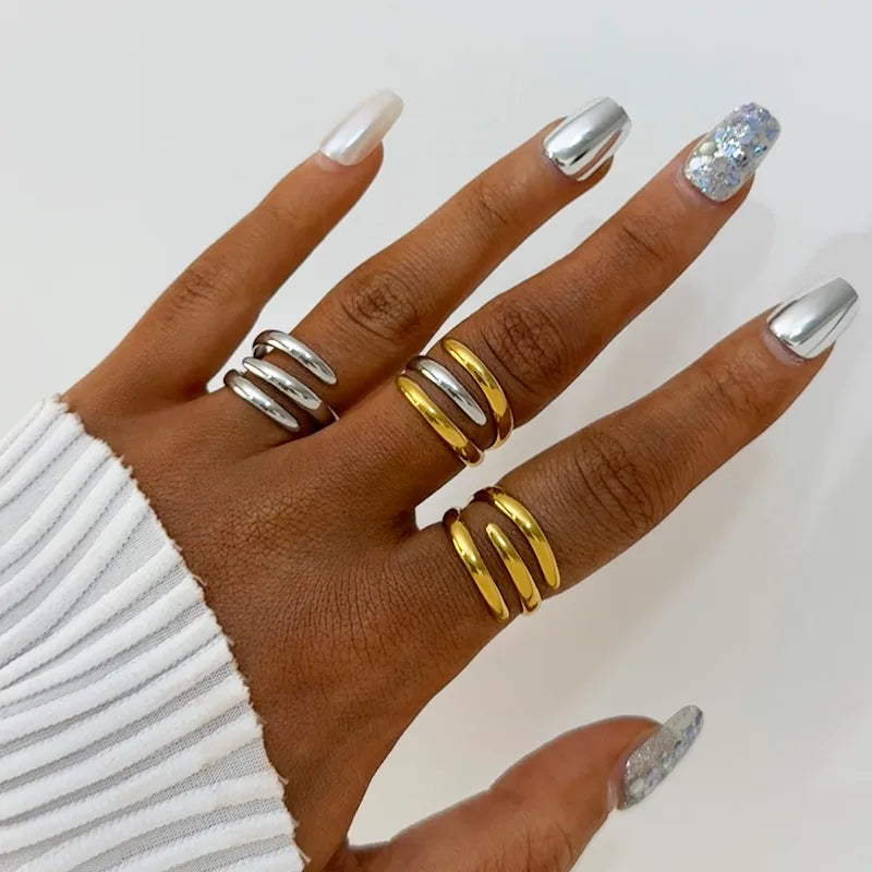 Set of 2 Heartbeat Heartbeat Friendship Rings - BFF Best Friends Couple Lovers - Adjustable Rings - Electrocardiogram