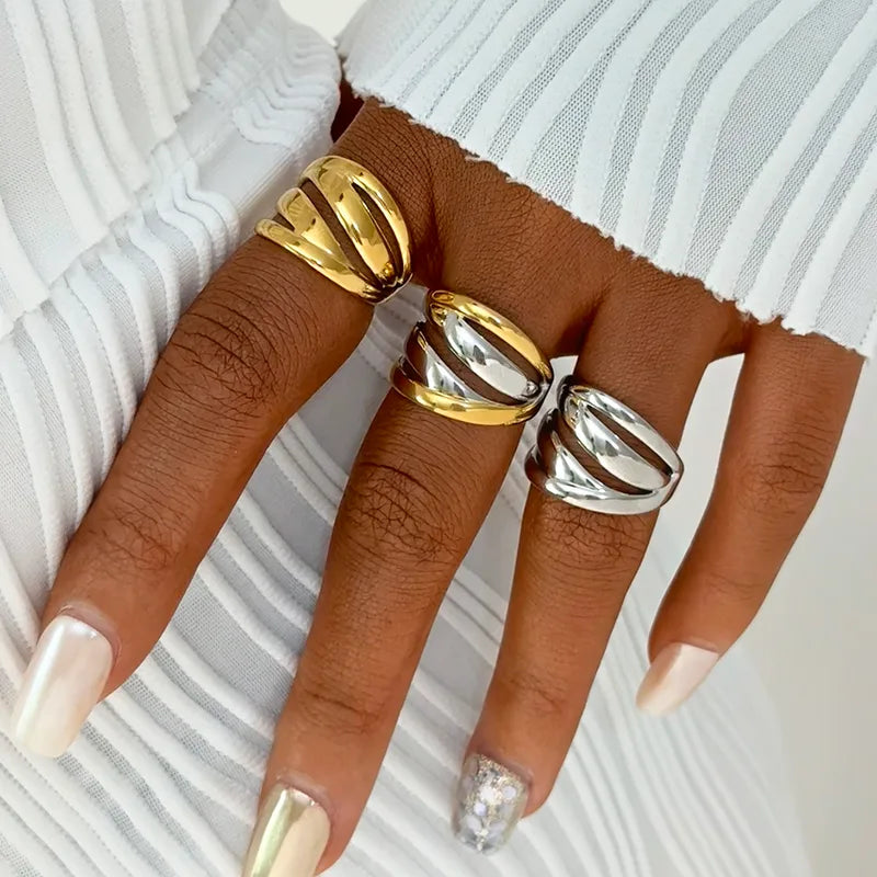 Set of 2 Heartbeat Heartbeat Friendship Rings - BFF Best Friends Couple Lovers - Adjustable Rings - Electrocardiogram