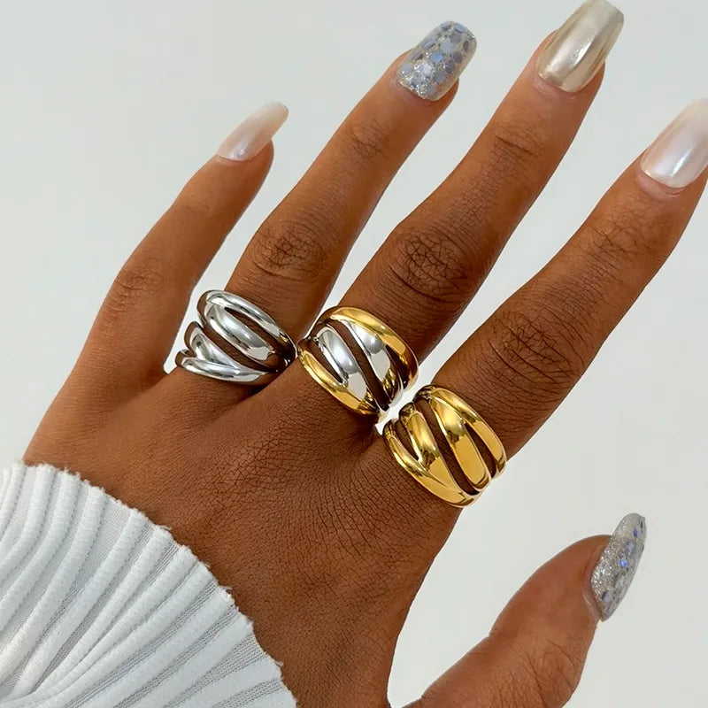 Set of 2 Heartbeat Heartbeat Friendship Rings - BFF Best Friends Couple Lovers - Adjustable Rings - Electrocardiogram
