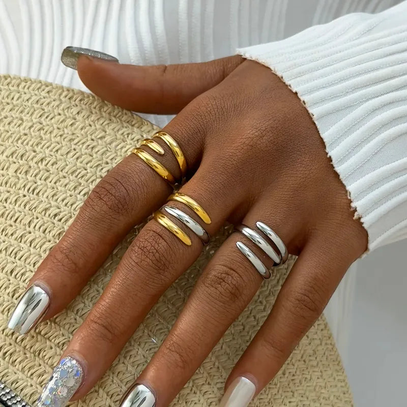 Set of 2 Heartbeat Heartbeat Friendship Rings - BFF Best Friends Couple Lovers - Adjustable Rings - Electrocardiogram