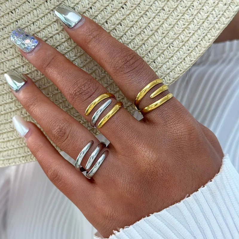 Set of 2 Heartbeat Heartbeat Friendship Rings - BFF Best Friends Couple Lovers - Adjustable Rings - Electrocardiogram