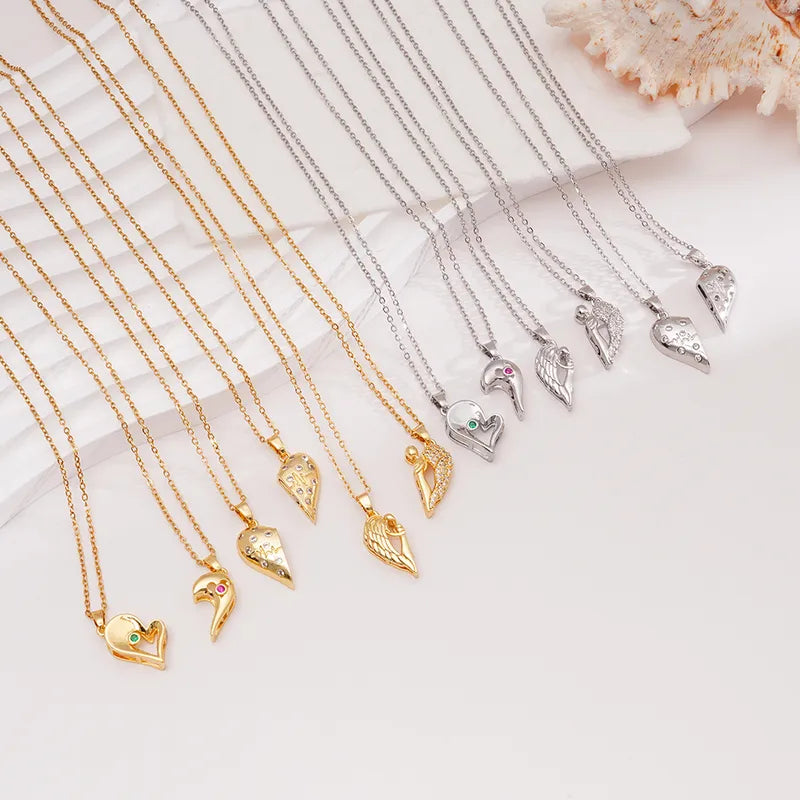 Lot de 2 Colliers D'amitié Avec Carte - Coeur - BFF - Pendentif Aimanté - Colliers à partager - Acier Inoxydable