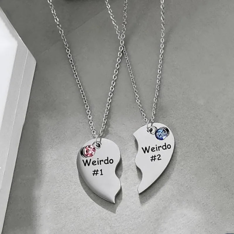 Set of 3 Heart Friendship Necklace Chains - BFF Best Friends Forever - Fancy - Silver Pendant and Chain