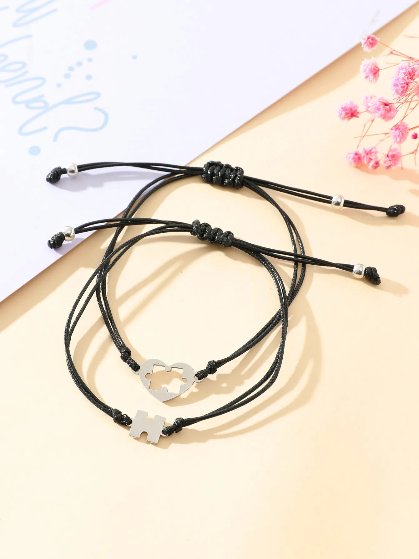 Set mit 2 Elefanten-Armbändern für Mutter und Tochter – Familie, Eltern, Kind, Mutter und Tochter – Fantasie – Elefanten-Anhänger – Edelstahl