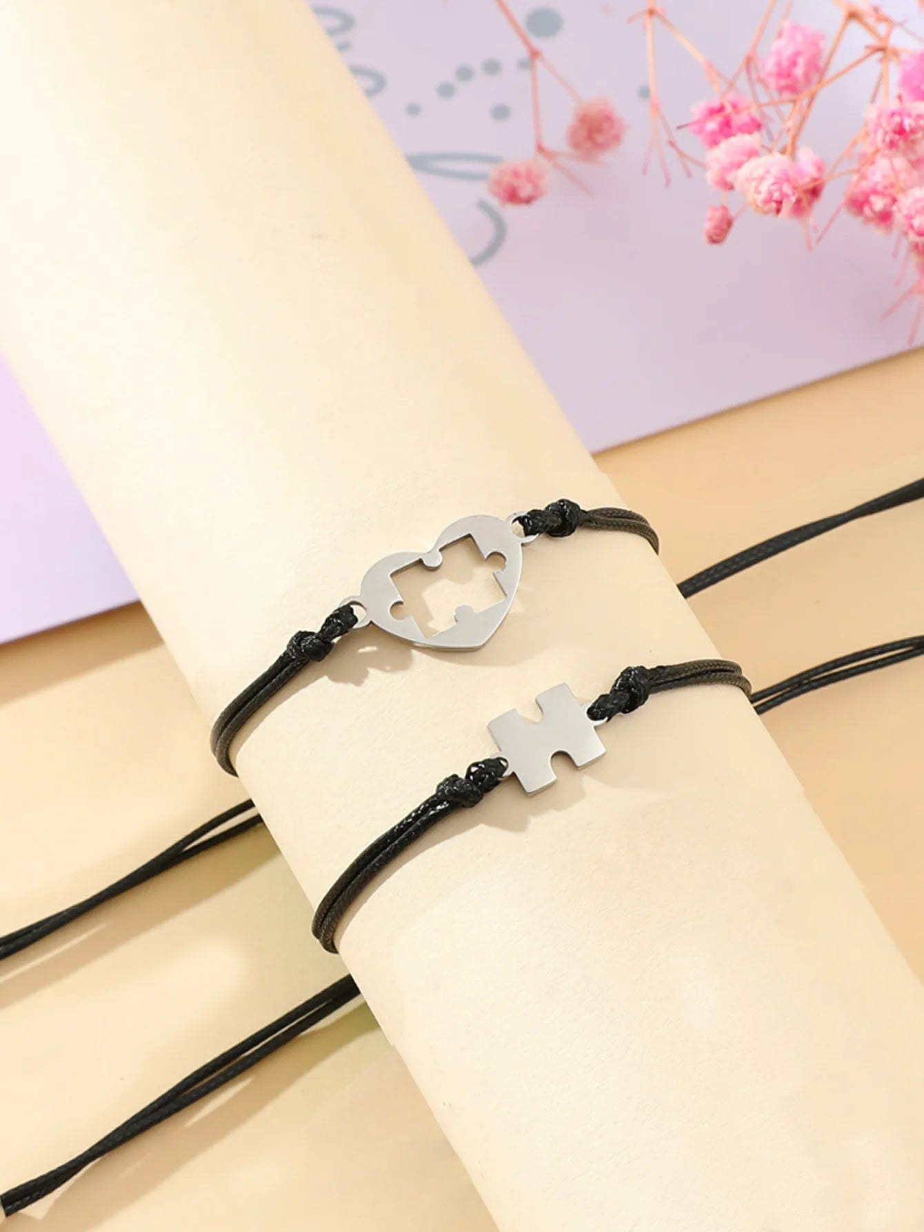 Set mit 2 Elefanten-Armbändern für Mutter und Tochter – Familie, Eltern, Kind, Mutter und Tochter – Fantasie – Elefanten-Anhänger – Edelstahl