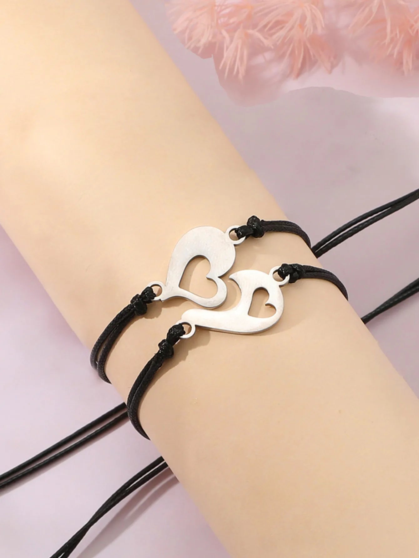 Set mit 2 Elefanten-Armbändern für Mutter und Tochter – Familie, Eltern, Kind, Mutter und Tochter – Fantasie – Elefanten-Anhänger – Edelstahl
