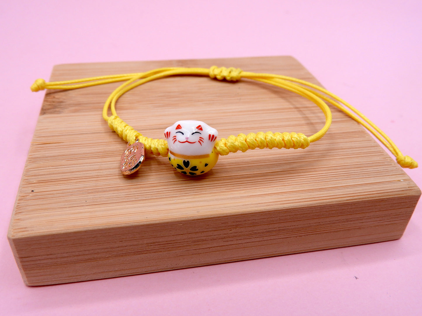 Bracelets Cordon Réglable Chat Chinois - Porte Bonheur - Lucky - Amoureux des Chats - Mignon