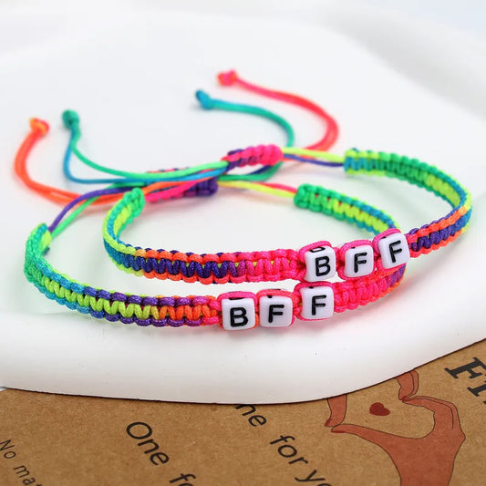 Bracelet BFF Tressé Cordon Réglable - Fluorescent - Best Friends Forever