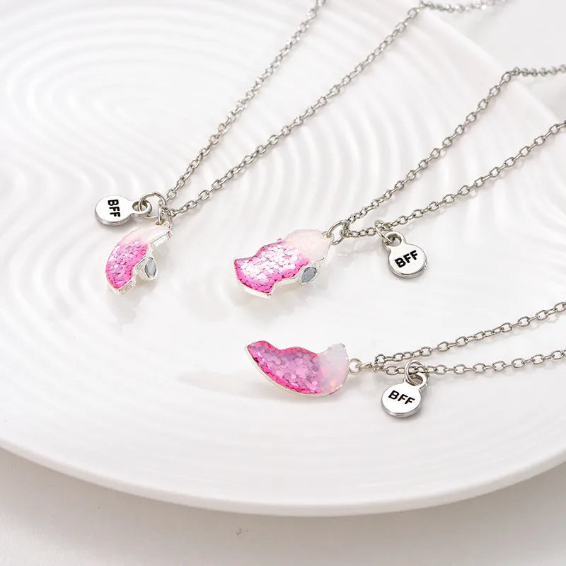 Lot de 3 Colliers, Bracelets ou Porte Clés BFF Aimanté - Coeur Paillettes - BFF - Best Friends Forever - Amitié