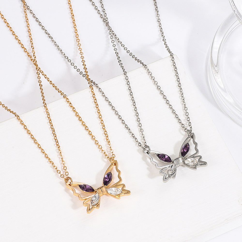 Lot de 2 Colliers D'amitié - Papillons Aimantés - BFF - Best Friends Forever - Fantaisie - Pendentif Doré Argenté Amoureux Couple Amitié
