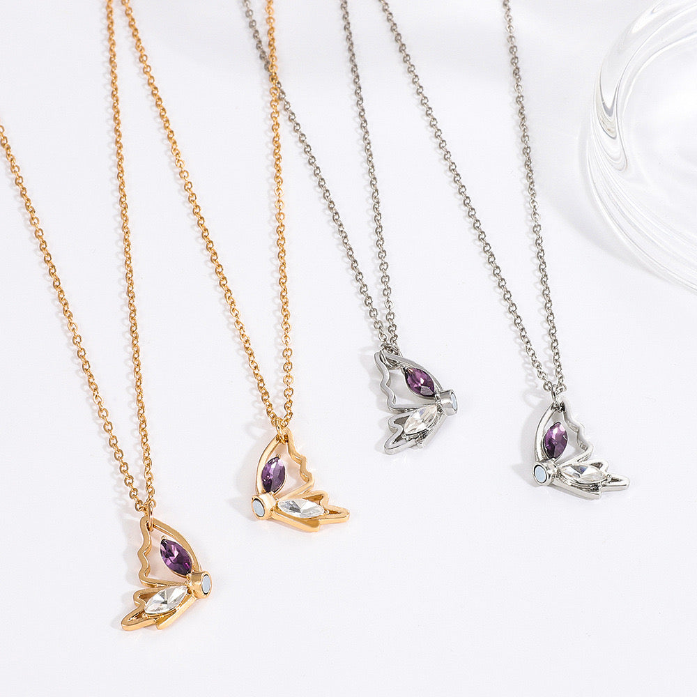 Lot de 2 Colliers D'amitié - Papillons Aimantés - BFF - Best Friends Forever - Fantaisie - Pendentif Doré Argenté Amoureux Couple Amitié