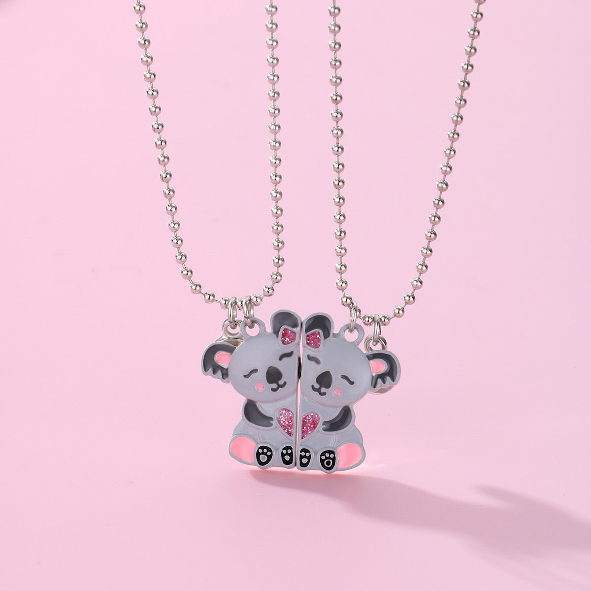 Lot de 2 Colliers D'amitié Aimanté - Koala - Couleur Bonbon - BFF - Best Friends Forever - Fantaisie - Pendentif Aimanté - Amitié