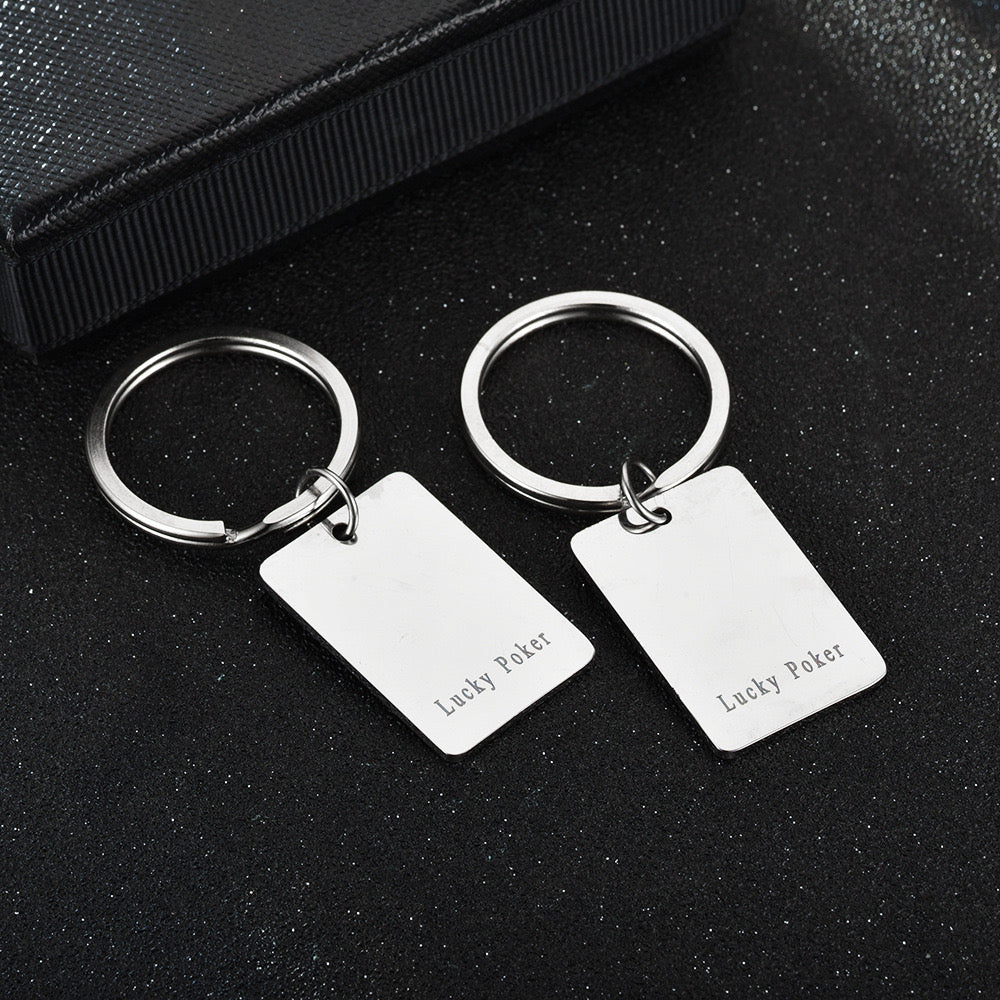 Porte Clés - Message As de Coeur - Lucky - Porte Bonheur - Pendentif Sac