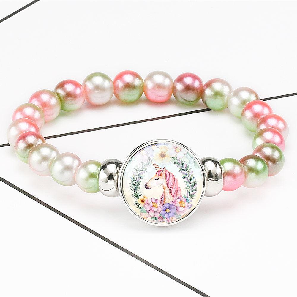 Bracelet Licorne Élastique - Perle Fantaisie - Licorne
