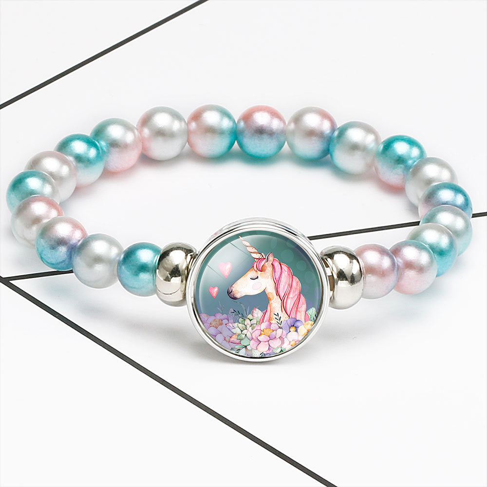 Bracelet Licorne Élastique - Perle Fantaisie - Licorne
