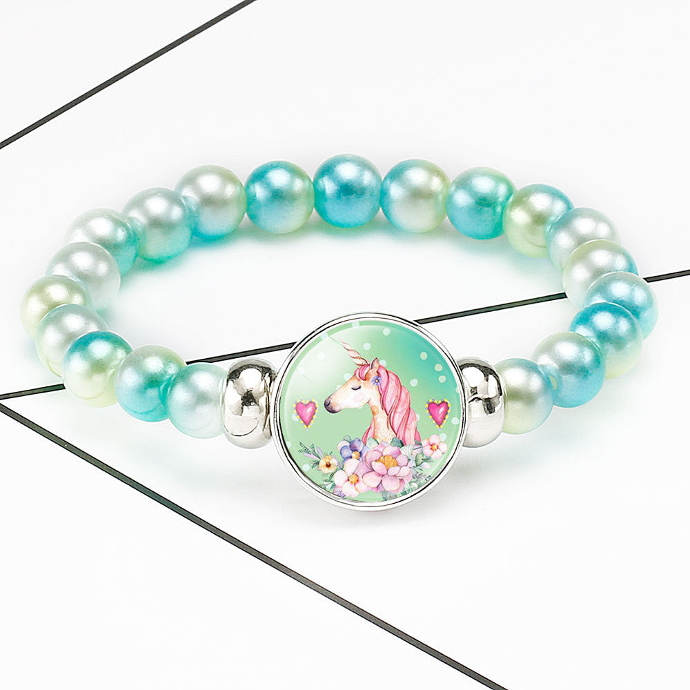 Bracelet Licorne Élastique - Perle Fantaisie - Licorne