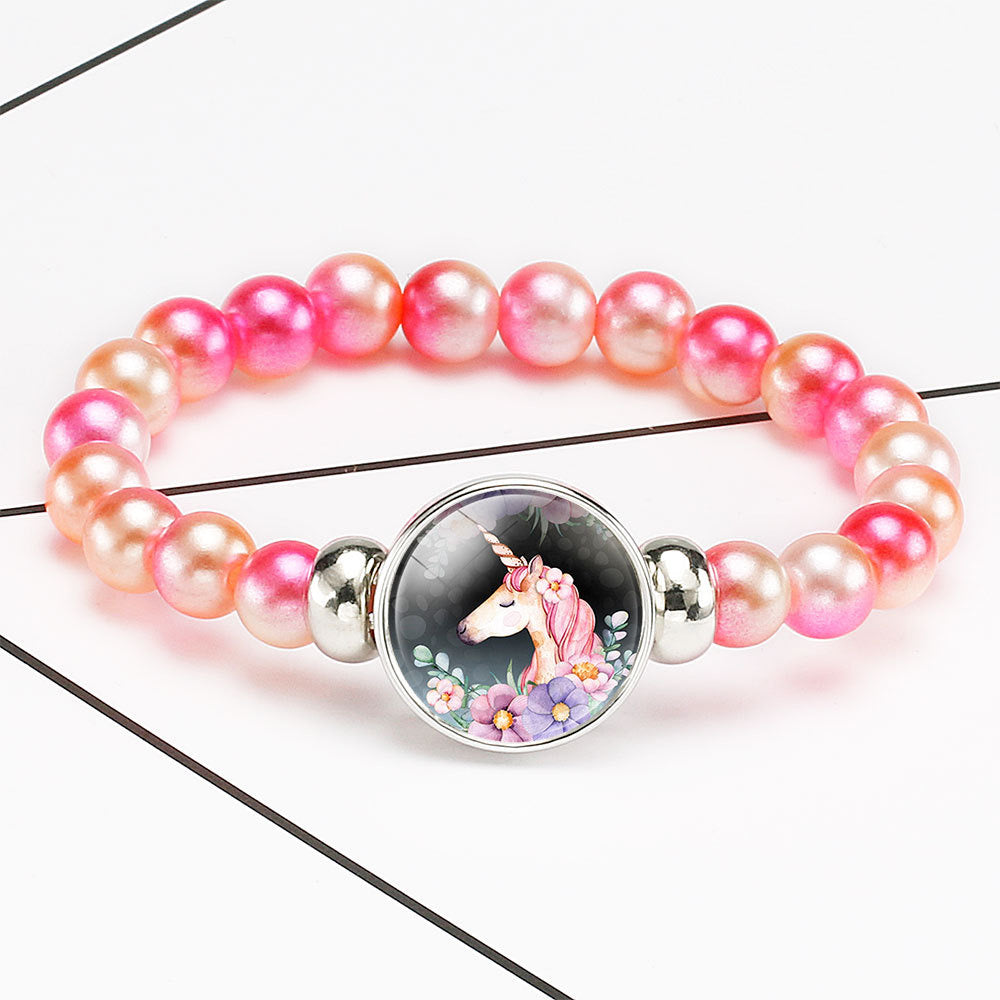 Bracelet Licorne Élastique - Perle Fantaisie - Licorne
