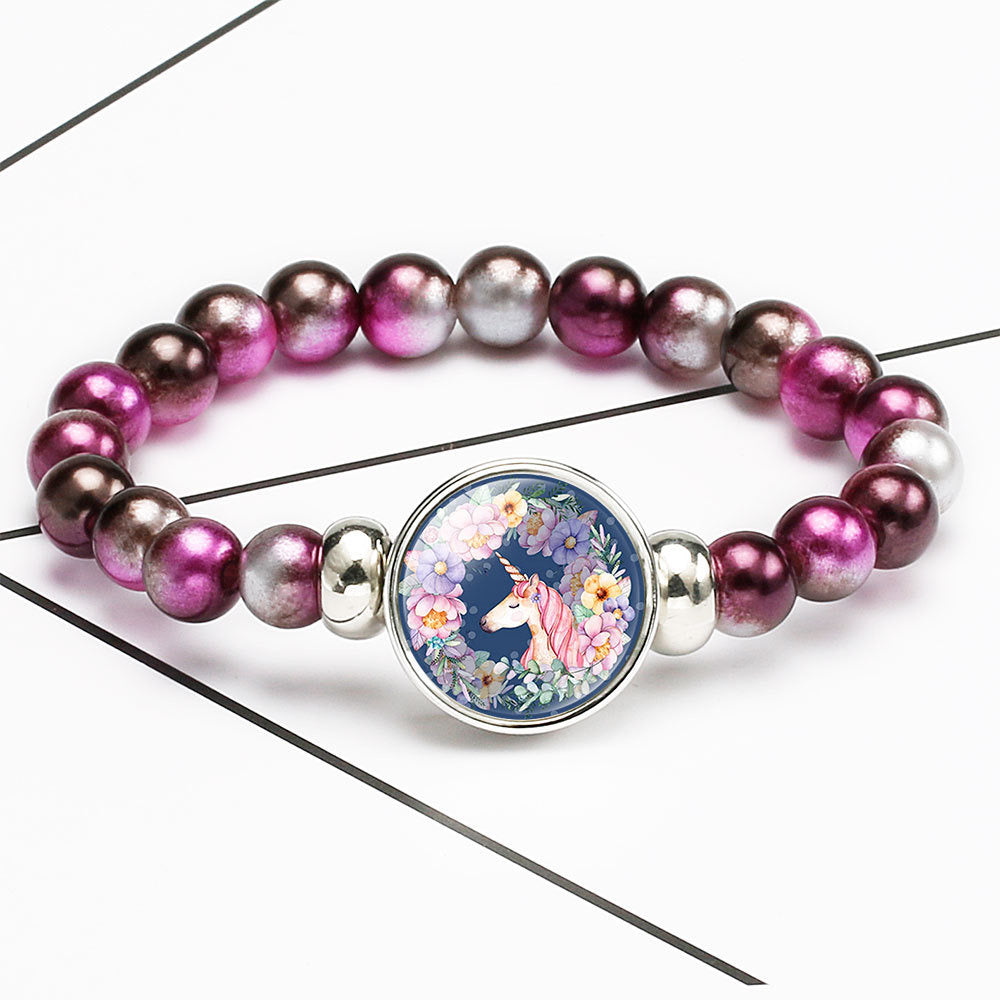 Bracelet Licorne Élastique - Perle Fantaisie - Licorne