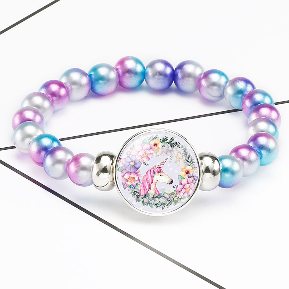Bracelet Licorne Élastique - Perle Fantaisie - Licorne