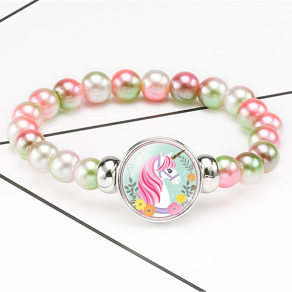 Bracelet Licorne Élastique - Perle Fantaisie - Licorne