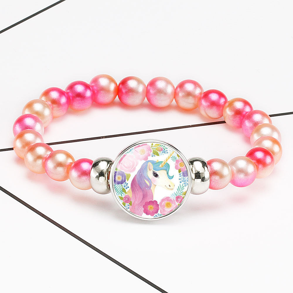 Bracelet Licorne Élastique - Perle Fantaisie - Licorne